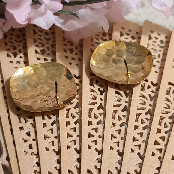 Brass Earrings for sale today gold tone - Picture 8 of 14
